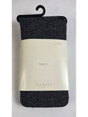 New.  Vintage. Talbots Signature Opaque Heathered Gray Tights - size Medium